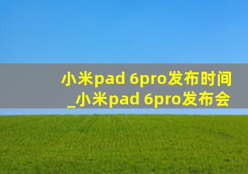 小米pad 6pro发布时间_小米pad 6pro发布会